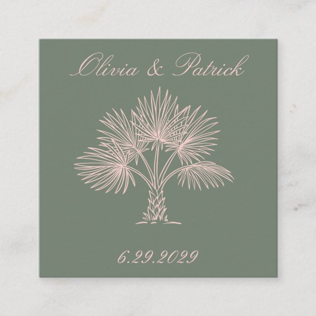 La tarjeta de invitación de la palma (Anverso)