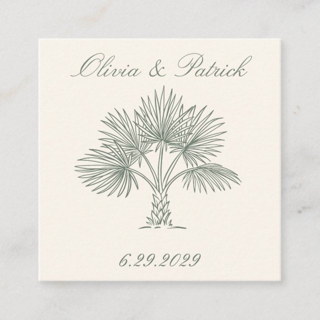 La tarjeta de invitación Palm Cream (Anverso)