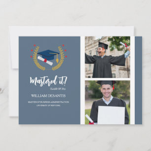 La tarjeta de Invitación plana de graduación fotog