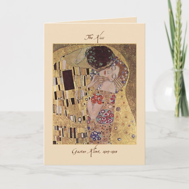La tarjeta de Kiss Valentine de Gustav Klimt 1907- (Anverso)