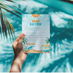 La tarjeta de la cápsula de la hora del cumpleaños<br><div class="desc">Captura recuerdos preciosos con nuestras tarjetas de la cápsula del cumpleaños "The Big One". Con vibrantes diseños de tablas de surf y gráficos temáticos sobre la playa, estas tarjetas son perfectas para que los huéspedes graben mensajes especiales y recuerdos de su celebración de cumpleaños con temática de surf. Ideal para...</div>