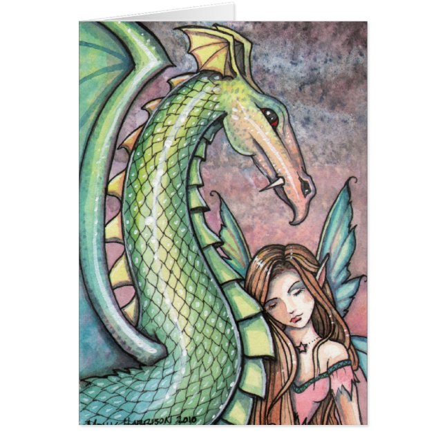 La tarjeta de la dulce hada bestia y dragón (Frente)