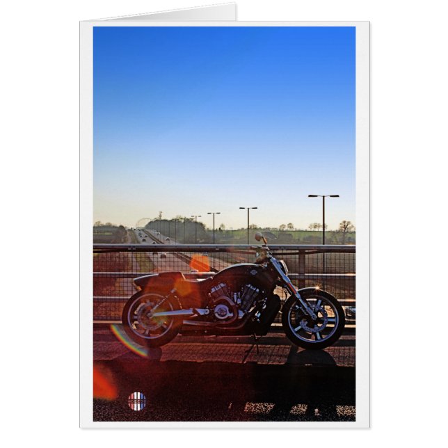La tarjeta de la motocicleta del arco iris (Frente)