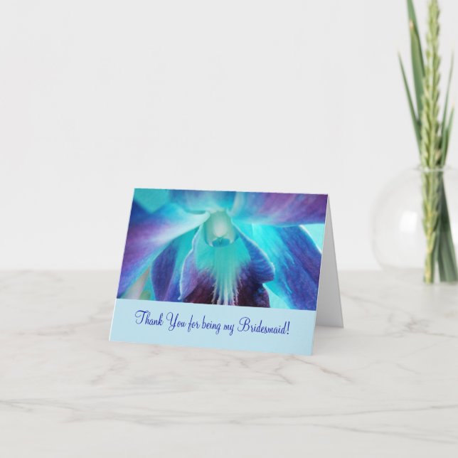 La Tarjeta de la Orquídea Azul de Dama de Honor (Anverso)