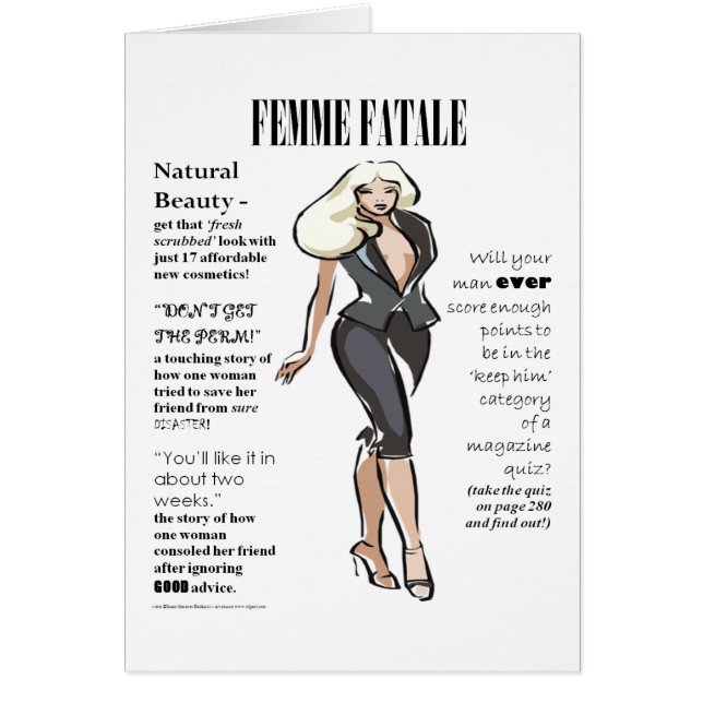 La tarjeta de las mujeres de Femme Fatale (Frente)