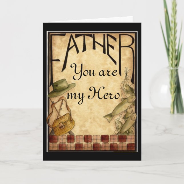 La tarjeta de mi héroe del día del padre (Anverso)