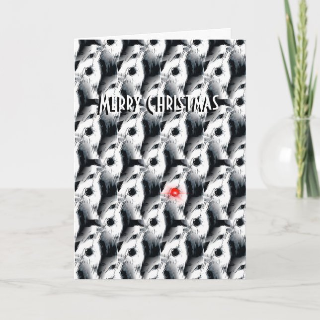 la tarjeta de Navidad barbuda del collie (Anverso)