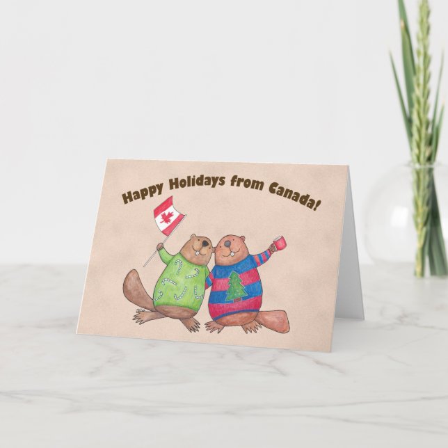 La tarjeta de Navidad canadiense Beavers la (Anverso)