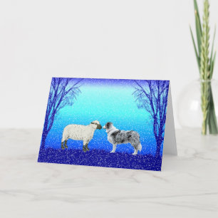 "La tarjeta de Navidad del collie de Tree~Border