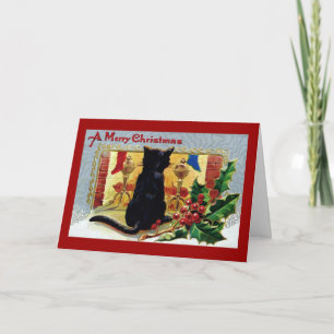 La tarjeta de Navidad del maullido del gato