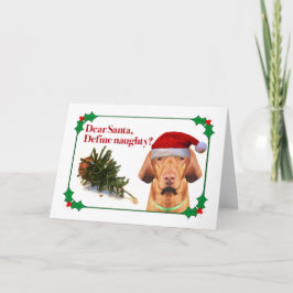 La tarjeta de Navidad del Vizsla travieso