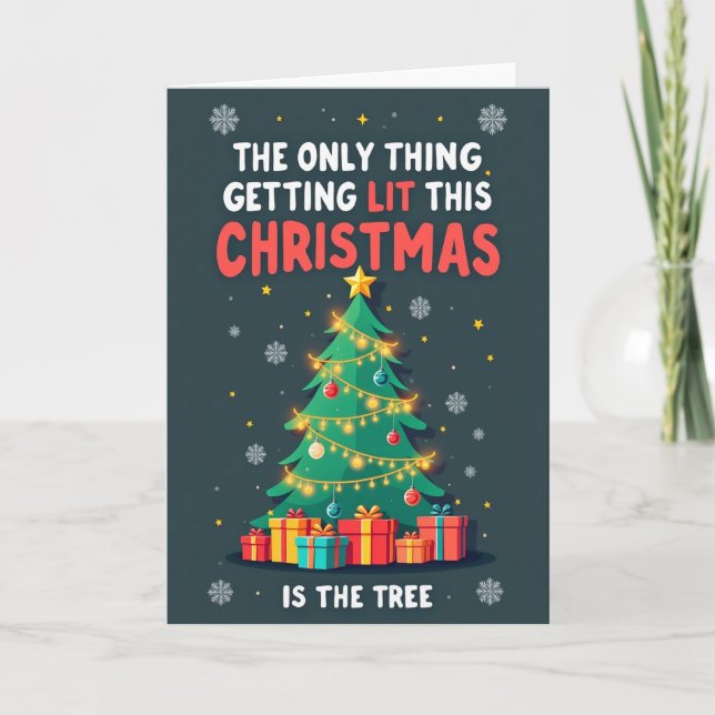 La tarjeta de Navidad The Only Thing Lit (Anverso)