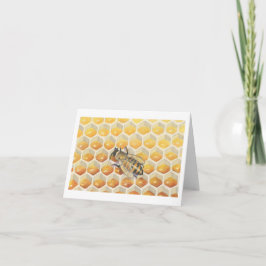 La tarjeta de nota de la abeja de la miel