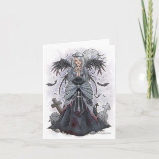 La tarjeta de nota oscura del ángel de la