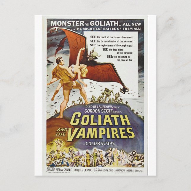 LA TARJETA DE POSTAL GOLIATH Y VAMPIRES (Anverso)