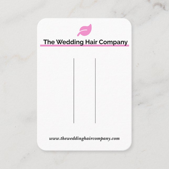 La tarjeta de presentación de la empresa Boda Hair (Anverso)