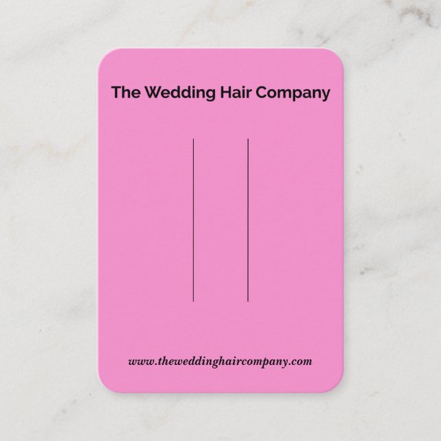 La tarjeta de presentación de la empresa Boda Hair (Anverso)
