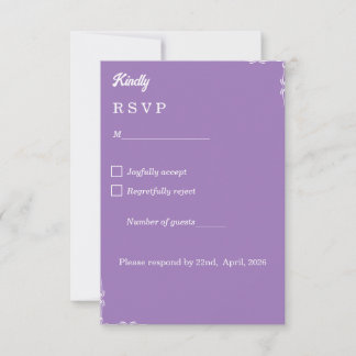 La Tarjeta de RSVP Royal Amethyst