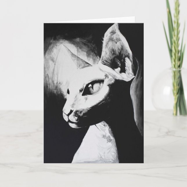 La tarjeta de saludo de arte original Sphynx Cat F (Anverso)