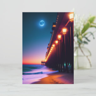 La tarjeta de saludo Moonlit Pier