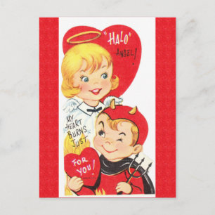 La tarjeta de San Valentín del diablo y el ángel d