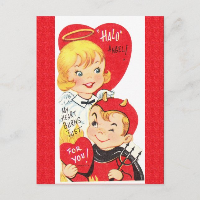 La tarjeta de San Valentín del diablo y el ángel d (Anverso)