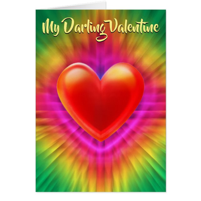 La tarjeta de San Valentín diseño psicodélico del  (Frente)