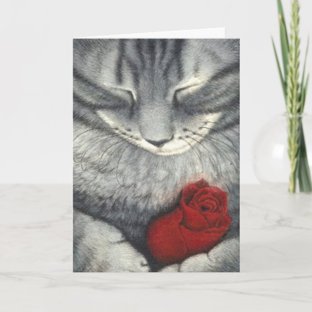 La tarjeta de simpatía del gato y el Mascota Roseb (Anverso)