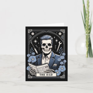 La tarjeta de tarot del papá esqueleto día del pad