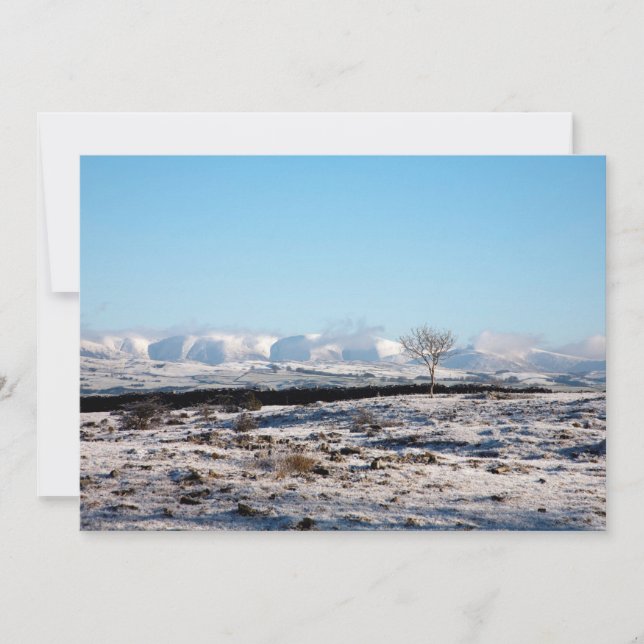 La tarjeta de vacaciones de invierno Howgill Fells (Anverso)