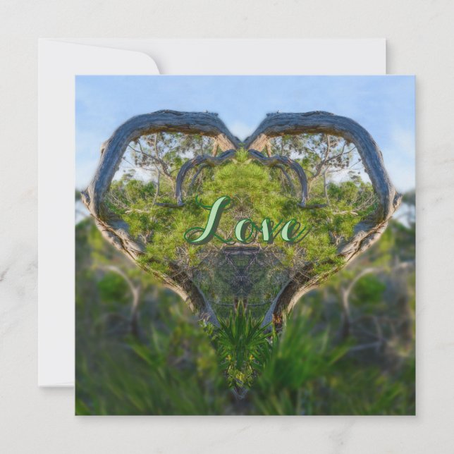 La tarjeta de vacaciones plana de amor a la natura (Anverso)