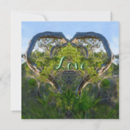 La tarjeta de vacaciones plana de amor a la natura
