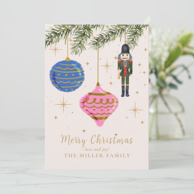 La tarjeta de vacaciones plana de Nutcracker (Anverso de pie)