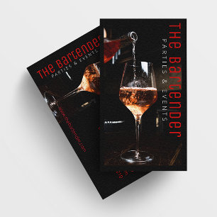 La tarjeta de visita Bartender Champagne Black