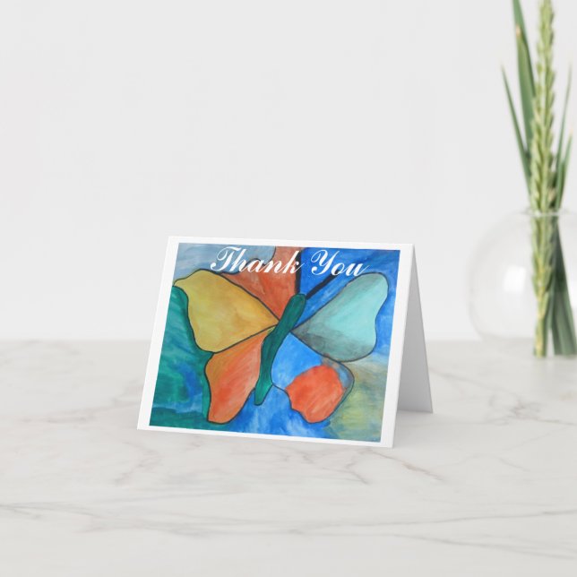 La tarjeta del ASC le agradece mariposa (Anverso)