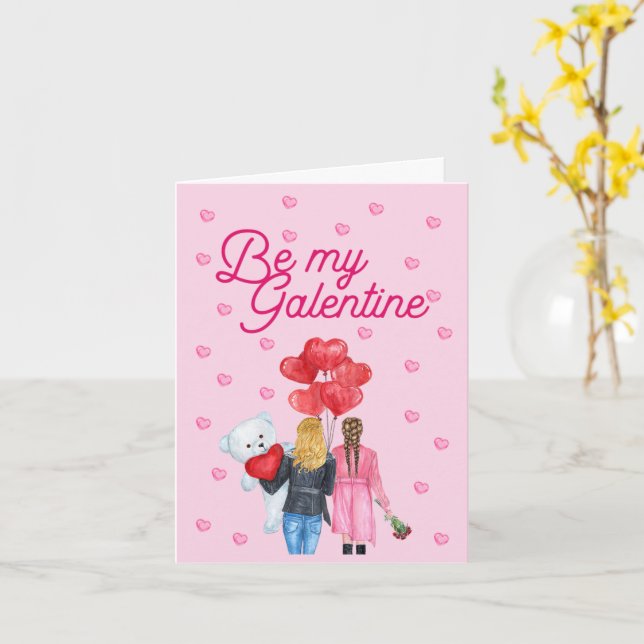 La tarjeta del día de Be My Galentine (flor amarilla)