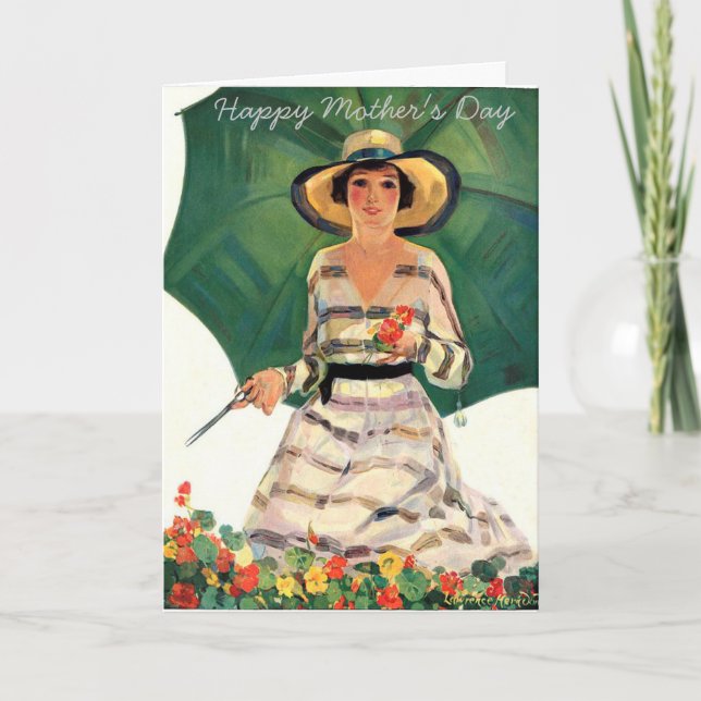 La tarjeta del día de las madres con flores del ja (Anverso)