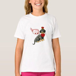 La tarjeta del día de San Valentín del Dachshund