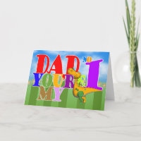 La tarjeta del día del padre lindo Dragón