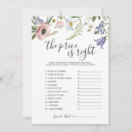 La tarjeta del juego de Baby Shower de El precio e