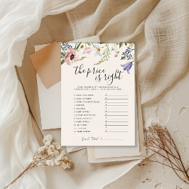 La tarjeta del juego de baby shower "El precio es