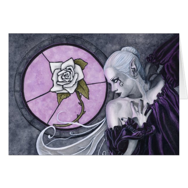 La tarjeta del rosa blanco (Anverso (Horizontal))