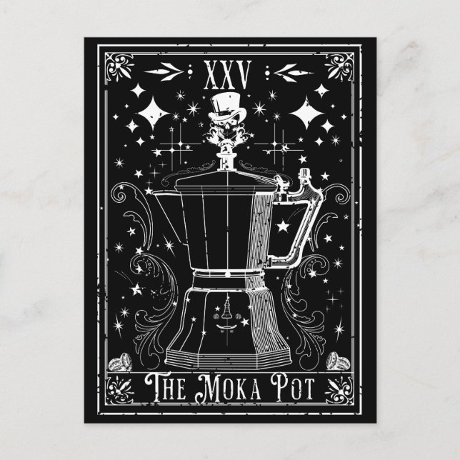 La tarjeta del tarot de la cafetera Moka (Anverso)