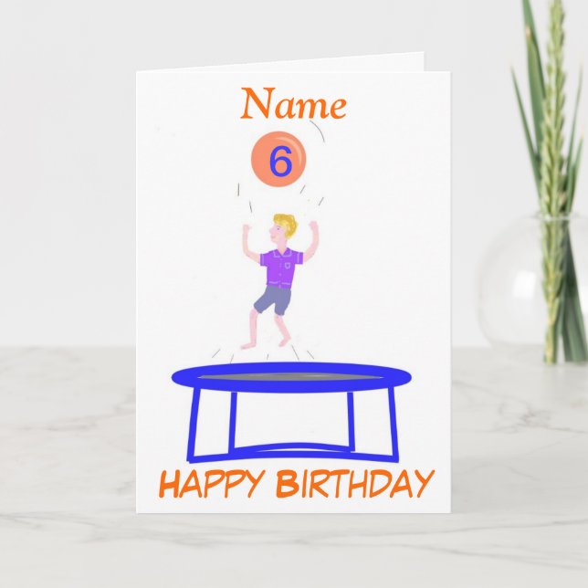 La tarjeta del trampolín para el muchacho, añade (Anverso)