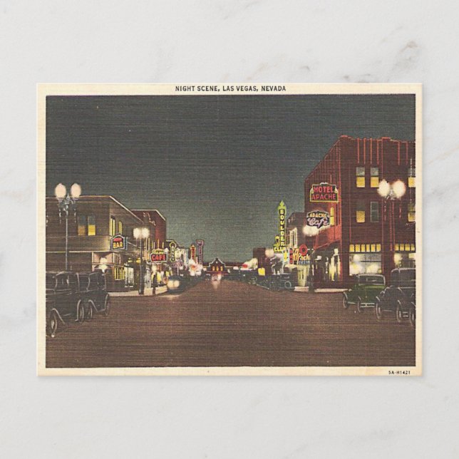 La tarjeta Fremont St. Post Neon de Las Vegas de l (Anverso)