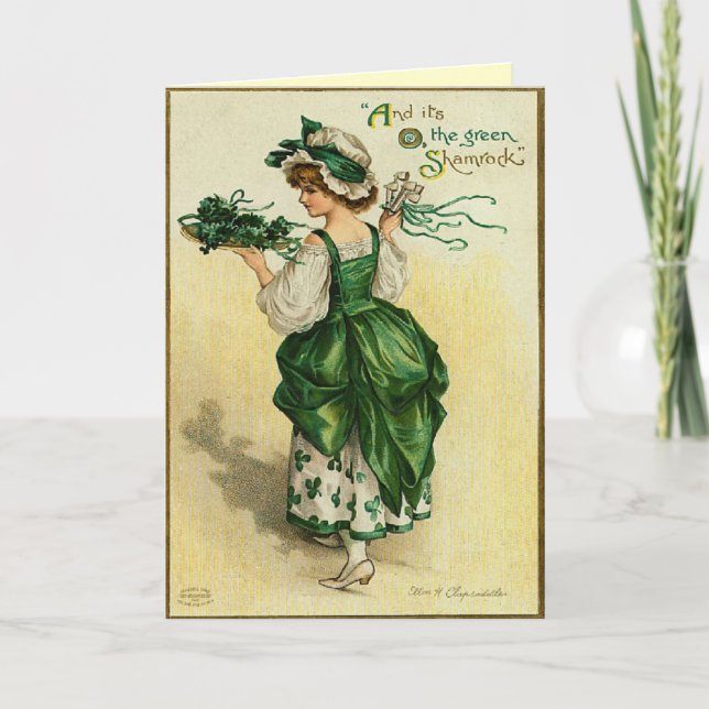 La tarjeta Green Shamrock St. Patrick's Day Card (Anverso)