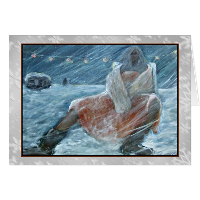 La tarjeta larga del arte de la espera (Anverso (Horizontal))