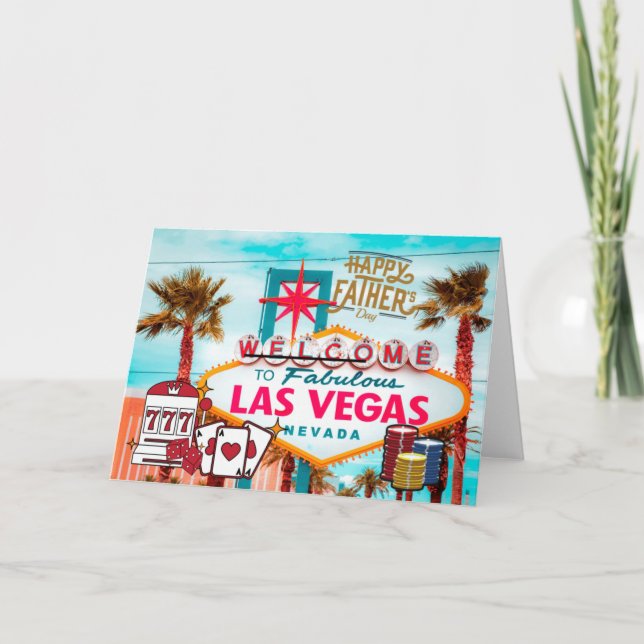 La tarjeta Las Vegas del Día del Padre (Anverso)