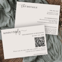 La tarjeta moderna neutral de RSVP y detalles
