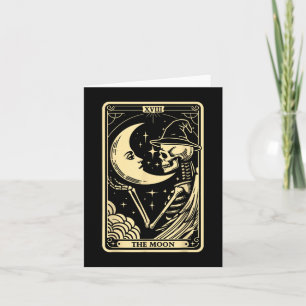 La tarjeta Moon Tarot Halloween Skeleton Witch Men